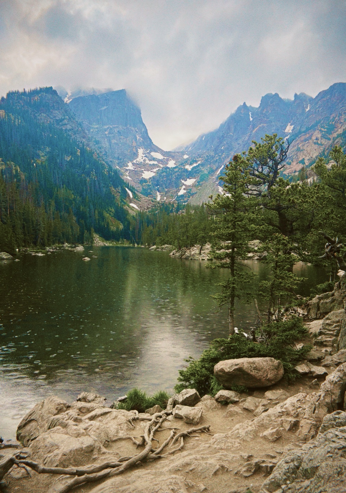 Alpine lake in the mountains